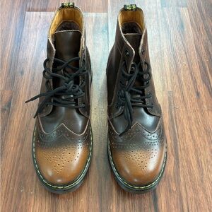 Dr. Martens Brown Leather Brogue Boots